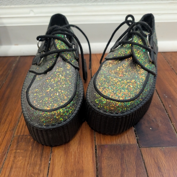 TUK Glitter Platform Shoes - Multicolor and Black - Picture 3 of 3